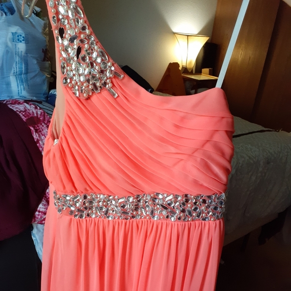 BEAUTIFUL Orange OneShoulder Dress JCPenneys SIZE9 - Picture 6 of 10